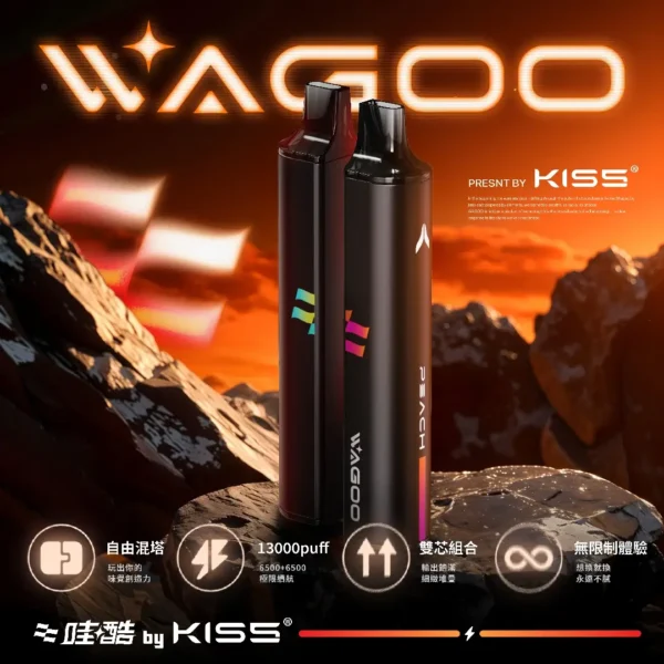 97c99b4678a4cee3c7bb27a69a00dadb.webp WAGOO 哇酷 KIS5 6500口 拋棄式電子煙|升級不漏油結構 順滑擊喉感 雙芯磁吸混搭 78種風味變幻