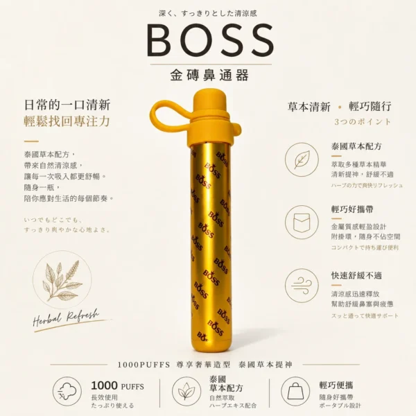 ChatGPT-Image-2026年8月20日-下午11_51_08.webp BOSS 泰國金磚鼻通棒 1000口|暢通呼吸升級版 霧化式清新提神鼻吸