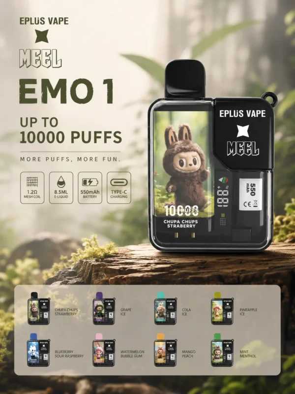 ChatGPT-Image-2026年9月4日-上午12_02_55.webp MEEL 10000口 拋棄式電子煙 Labubu聯名款|3% 尼古丁鹽順滑比例 8.5ml 巨量油倉 550mAh 強力續航 Mesh 芯極致還原果香