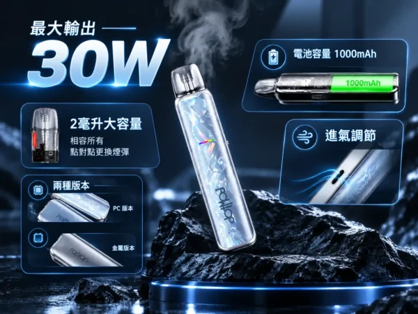 ChatGPT-Image-2026年9月6日-下午04_11_38.webp DotPod Lite 側注油主機|30W輸出 1000mAh大電池 Type-C快充 2ml容量側邊填油 通用小煙煙油