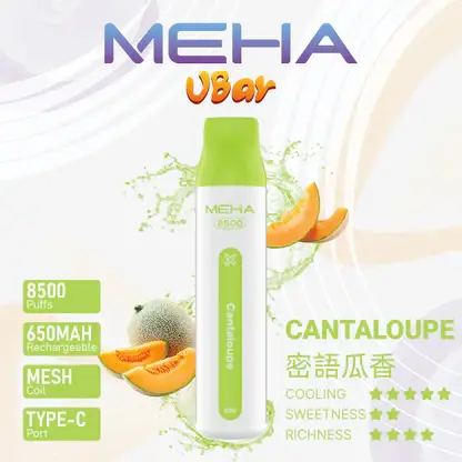 MEHA VBar 魅嗨 小白條 8500口 拋棄式電子煙｜冰爽水果系列清涼入喉 3% 尼古丁鹽黃金配方 650mAh 大電量可充電設計