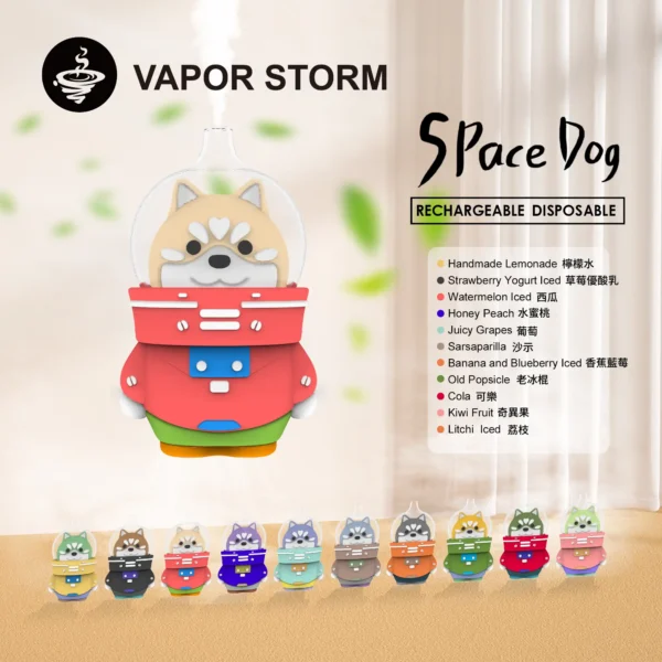 WPS图片1.webp VAPOR STORM 太空狗 8000口 拋棄式電子煙|多口味可愛款造型設計 12ml 巨量裝大容量 可充電續航