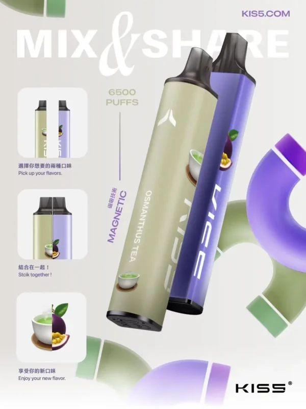 c4e4321bbdf1c65a8936386aaa68ffdd.webp KIS5 鎧斯 6500口 拋棄式電子煙|升級不漏油結構 順滑擊喉 雙芯磁吸自由配 Type-C快充長效續航
