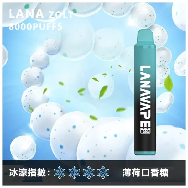 LANA ZOLT 8000口 抛棄式電子煙｜15ml煙油 冰感水果系列清爽入喉 Mesh網狀霧化芯爆發力強 可充電式設計