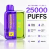 【買一盒煙彈送主機】KEYSTONE FLEX-3 鑰石 25000口｜15ml透明油艙 22W/28W/40W三段調節 Mesh網狀芯 1100mAh Type-C
