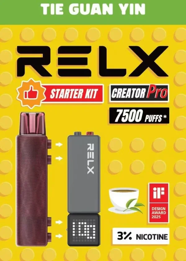 圖片_20260131011124_145_7.webp RELX 悅刻 Creator 積木 7000口|3%尼古丁鹽 6ml儲油倉 拋棄式電子煙入門組