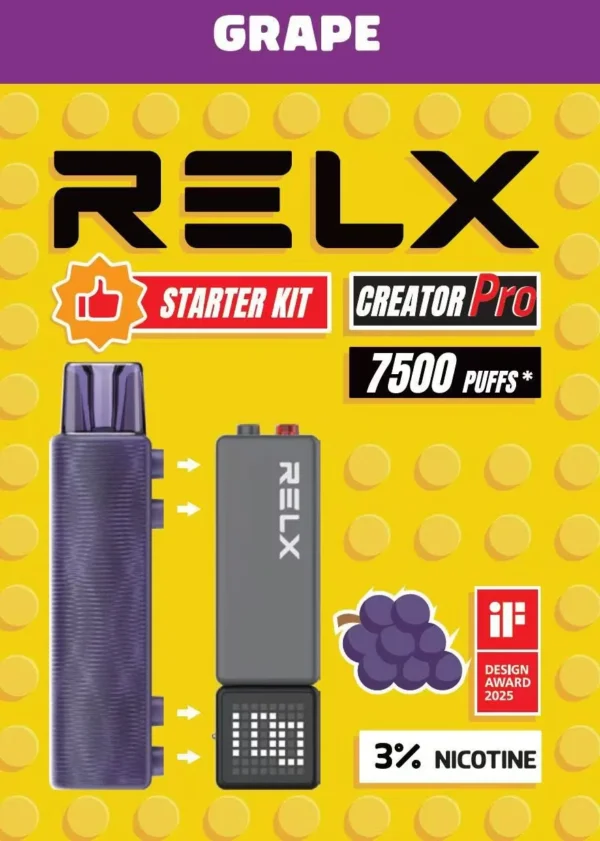 圖片_20260131011127_147_7.webp RELX 悅刻 Creator 積木 7000口|3%尼古丁鹽 6ml儲油倉 拋棄式電子煙入門組
