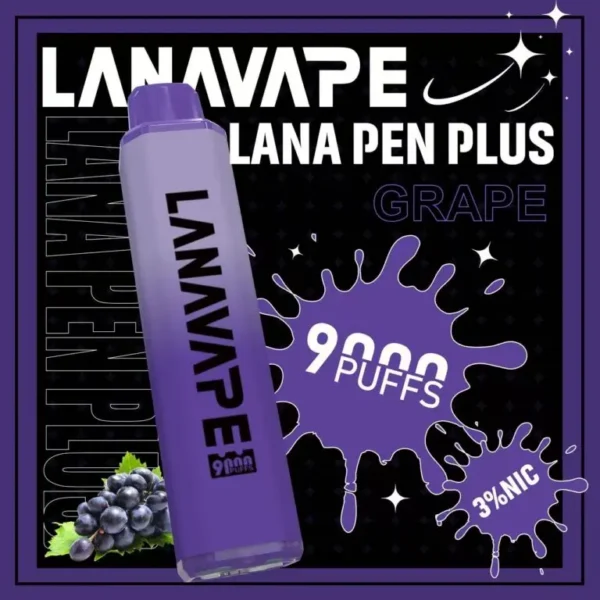 LANA PEN PLUS 9000口｜3%尼古丁鹽 15ml儲油 650mAh Mesh網芯 Type-C充電