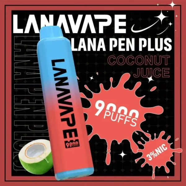 LANA PEN PLUS 9000口｜3%尼古丁鹽 15ml儲油 650mAh Mesh網芯 Type-C充電